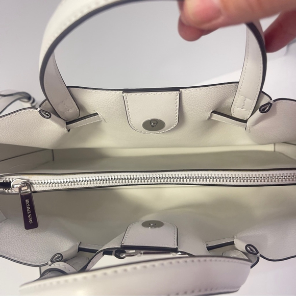 Michael Kors Carson Satchel & Wallet Set Optic White MK Signature Logo - Picture 6 of 9
